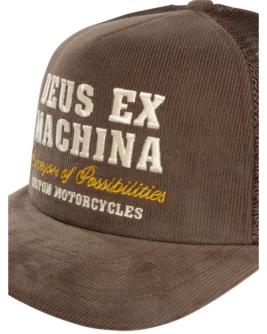Deus Ex Machina Brown Gumshoe Cord Trucker Cap for men