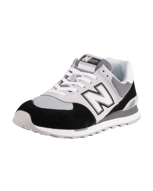 New Balance Black 574 Sky Lite Suede Trainers for men