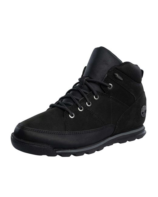 Timberland Black Euro Rock Mid Lace Boots for men
