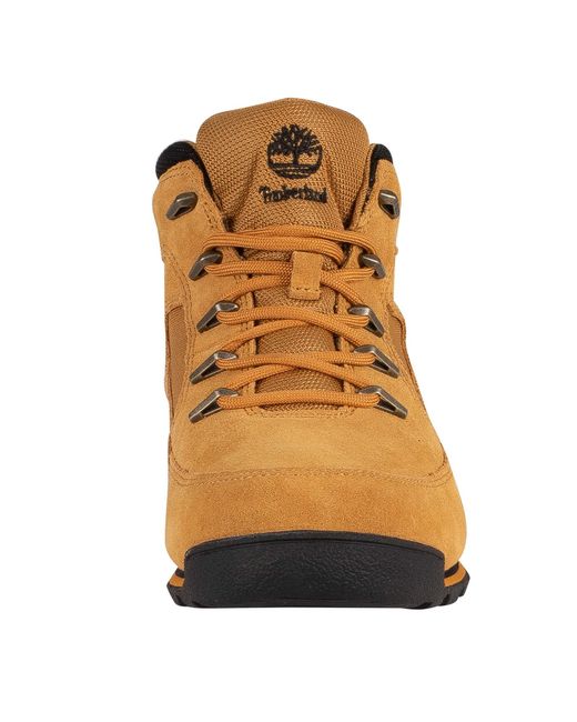 Timberland Brown Euro Rock Mid Hiker Suede Boots for men