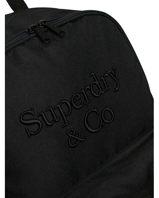 Superdry Black Company Logo Backpack for men