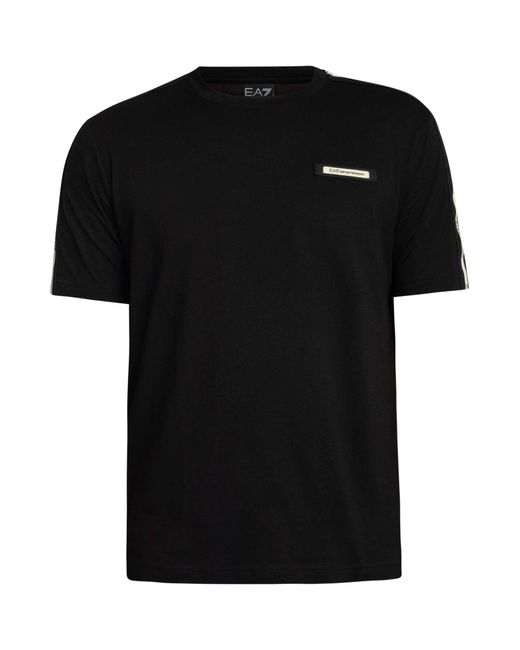 EA7 Black Logo Tape T-shirt for men