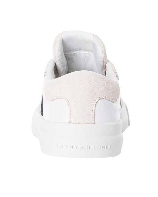 Tommy Hilfiger White Cupset Leather Trainers for men