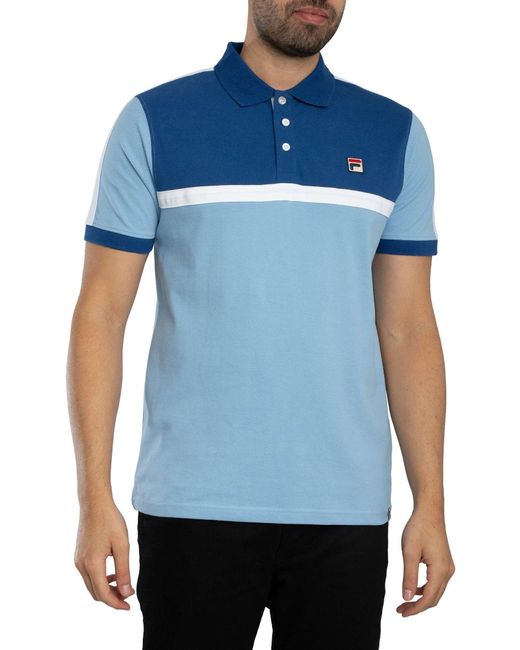 Fila Blue Mattia Contrast Panel Polo Shirt for men