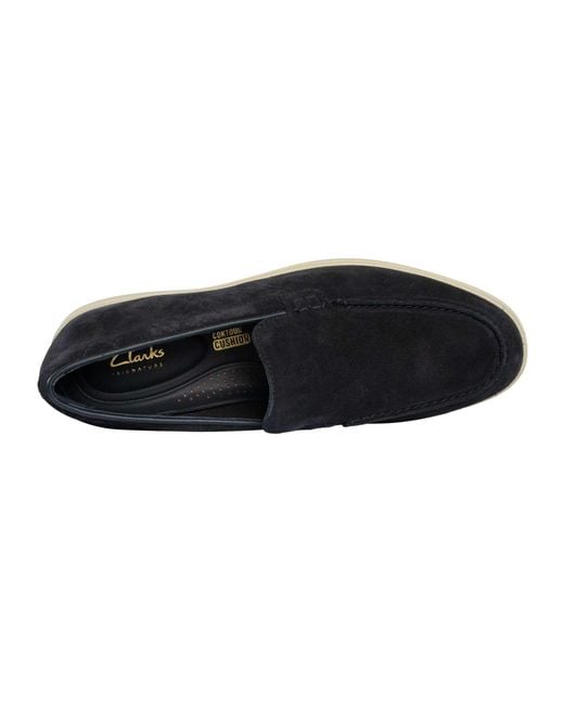 Clarks Black Torford Easy Suede Loafers for men