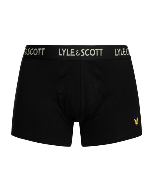Lyle & Scott Black 3 Pack Barclay Trunks for men