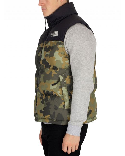 The north top face camo gilet