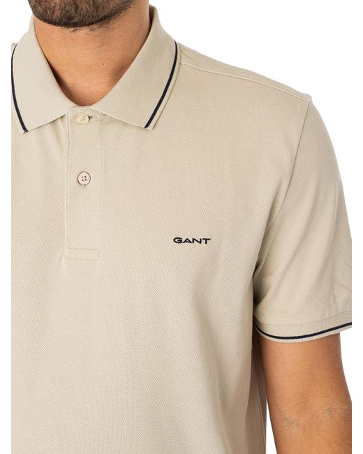 Gant Natural Tipping Pique Rugger Polo Shirt for men