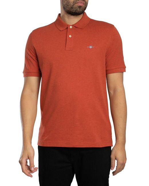 Gant Red Regular Shield Pique Polo Shirt for men