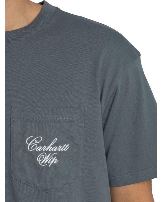Carhartt Gray Longhand Pocket T-shirt for men