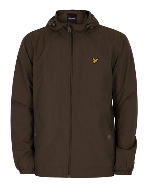 Lyle & Scott Brown Zip Through Hooded Jacket for men