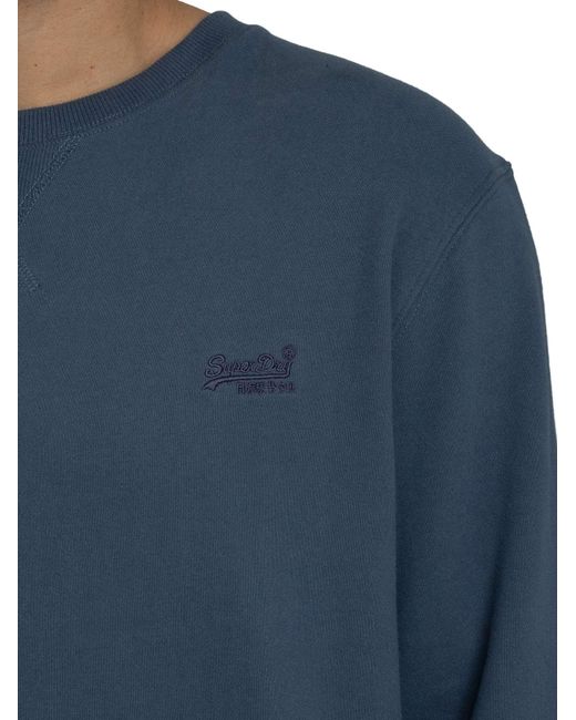 Superdry Blue Essential Logo Sweatshirt for men
