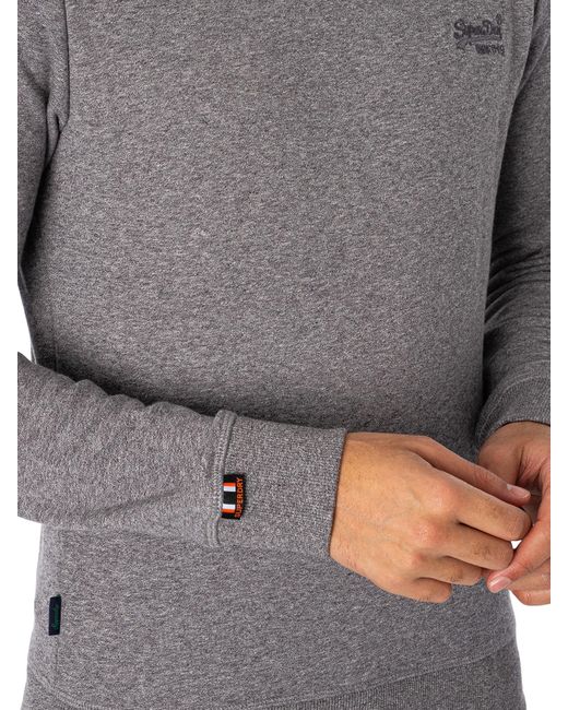 Superdry Gray Essential Logo Sweatshirt for men