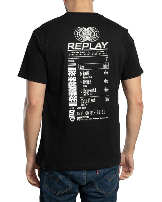 Replay Black Back Graphic T-shirt for men