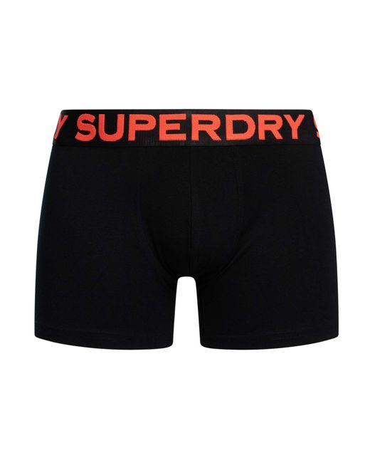 Superdry Black 3 Pack Organic Cotton Boxer Briefs for men