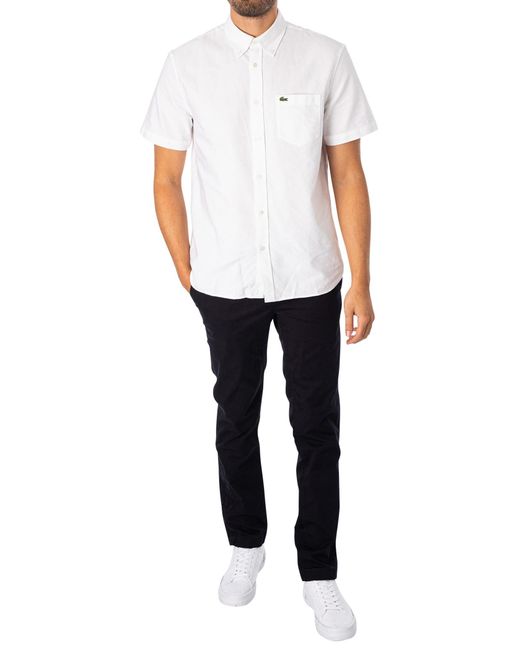 Lacoste White Regular Logo Short Sleeved Shirt for men