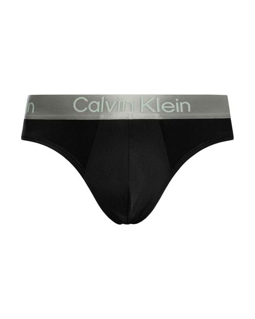 Calvin Klein Black 3 Pack Brushed Microfiber Hip Briefs for men