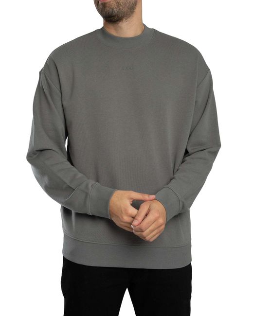 HUGO Gray Dapocrew Sweatshirt for men