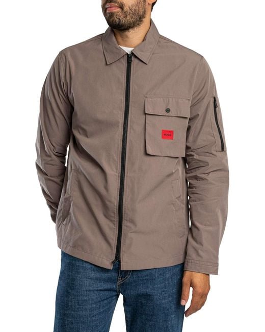 HUGO Brown Emmond Overshirt for men