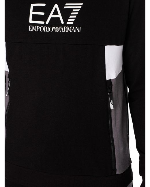 EA7 Black Logo Graphic Sweatshirt for men