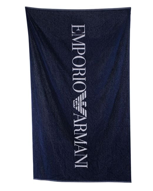 Emporio Armani Blue Brand Towel for men