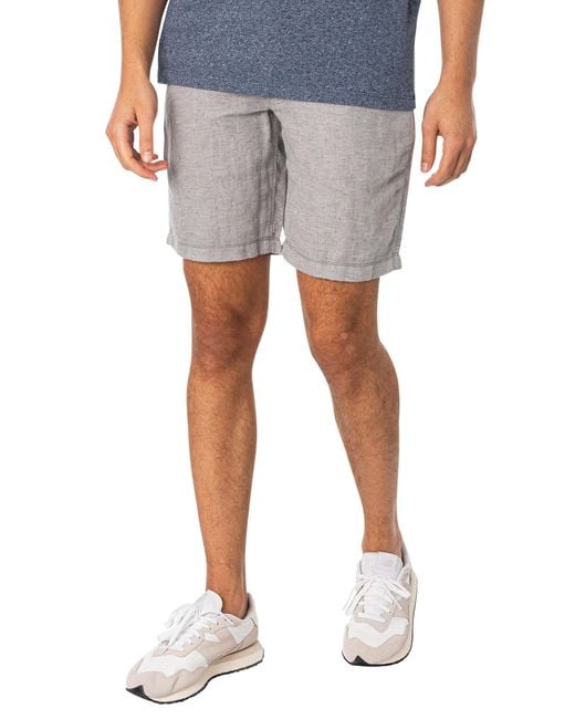 Superdry Blue Drawstring Linen Shorts for men