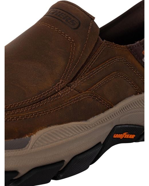 Skechers Brown Slip-ins Leather Trainers for men