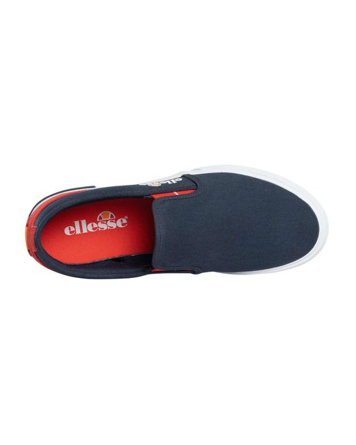 Ellesse Blue Prazzo Text Am Slip On Trainers for men