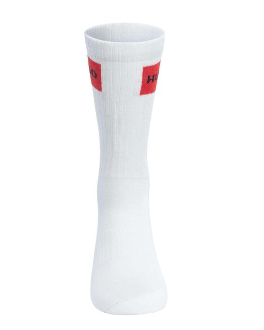 HUGO White 3 Pack Label Quarter Socks for men