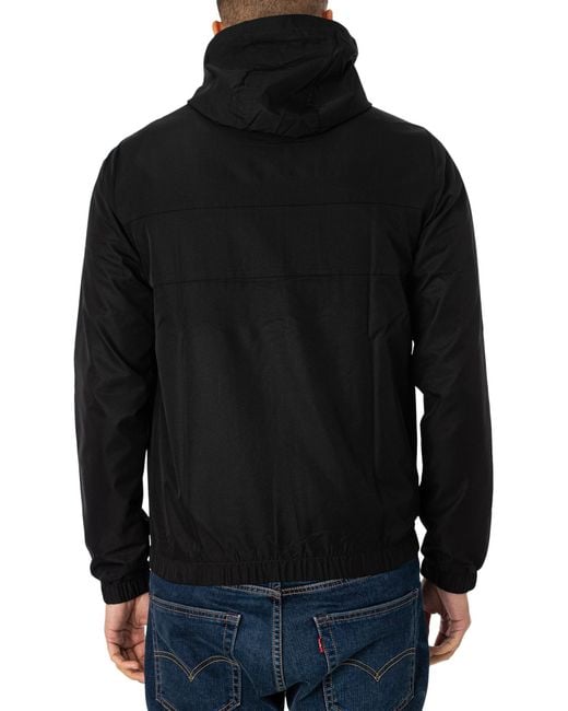 Lacoste Black Recycled Fiber Zipped Hooded Jacket for men