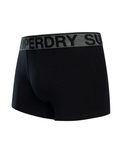 Superdry Black 3 Pack Trunks for men