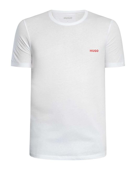 HUGO White 3 Pack Crew Lounge T-shirt for men