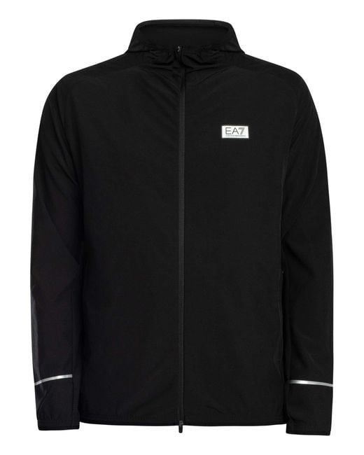 EA7 Black Lightweight Logo Jacket for men