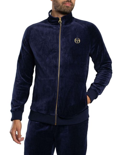 Sergio Tacchini Blue Court Velour Track Jacket for men