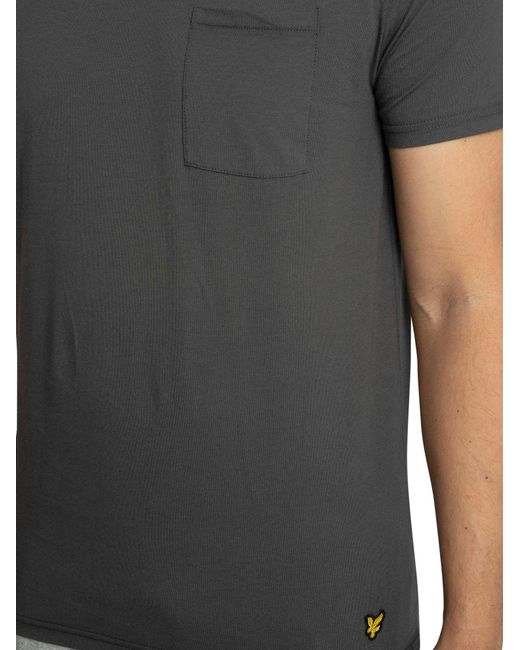 Lyle & Scott White Basic 2 Pack Pocket T-shirt for men