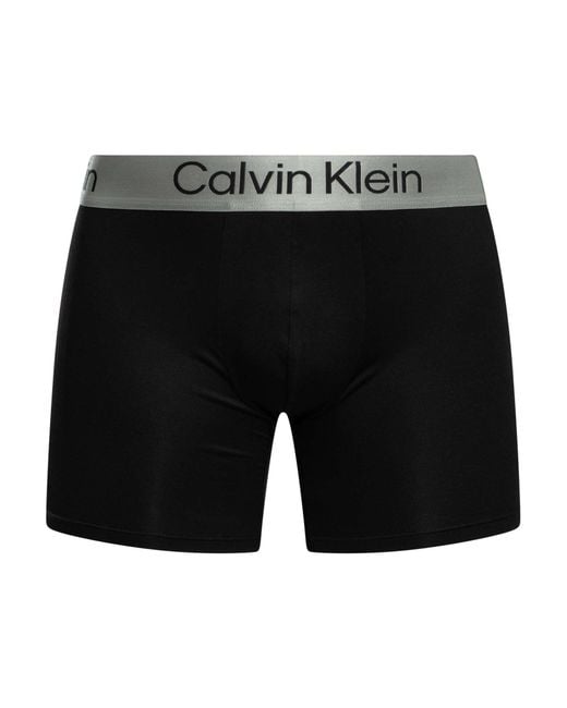 Calvin Klein Black 3 Pack Brushed Microfiber Boxer Briefs for men