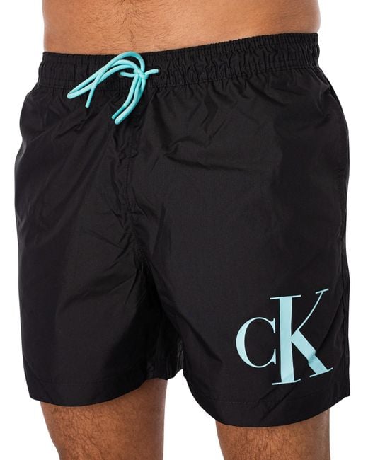 Calvin Klein Black Medium Drawstring Swim Shorts for men