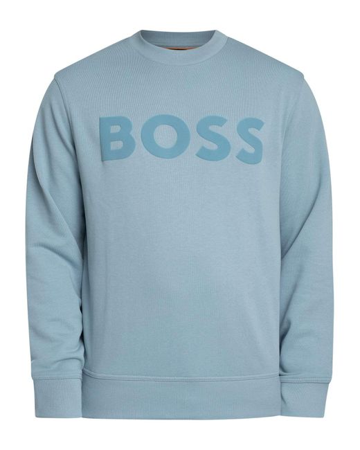 Boss Blue We Basic Crew Sweatshirt for men