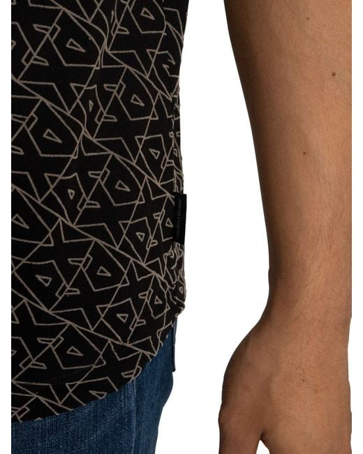 ARMANI EXCHANGE Black Logo Pattern Polo Shirt for men