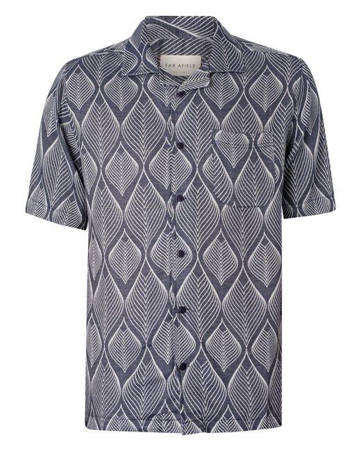 Far Afield Blue Stachio Lace Jacquard Shortsleeved Shirt for men