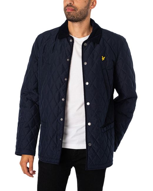 Lyle & Scott Blue Quilted Jacket for men