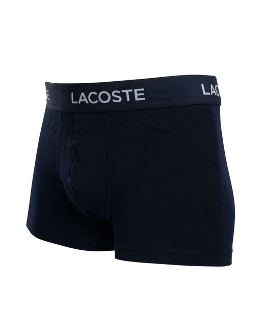 Lacoste Blue 3 Pack Cotton Stretch Trunks for men