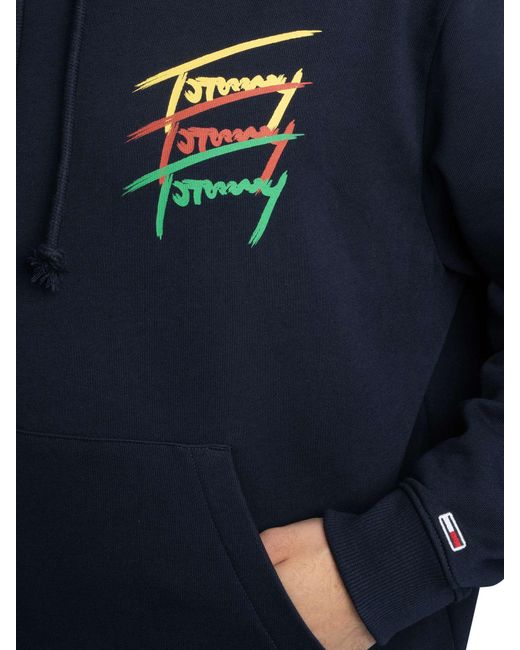 Tommy Hilfiger Blue Relaxed Colour Signature Pullover Hoodie for men