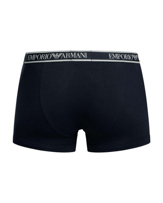 Emporio Armani Blue 3 Pack Trunks for men