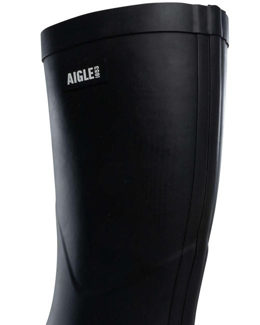 Aigle Black Mid Rain Wellington Boots for men