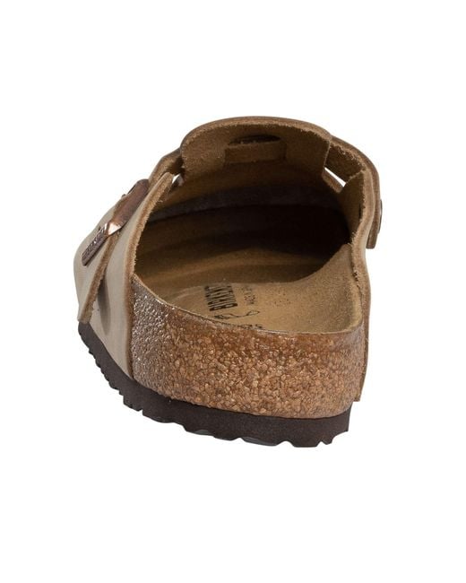 Birkenstock Brown Boston Leather Clogs for men