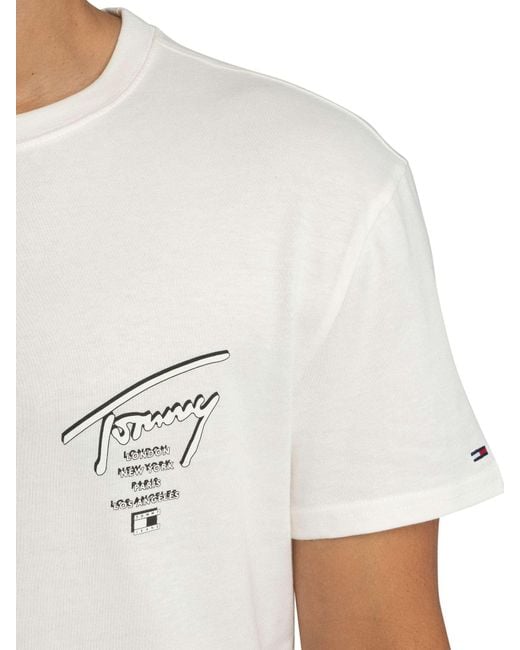 Tommy Hilfiger White Regular Back Graphic Sign City T-shirt for men