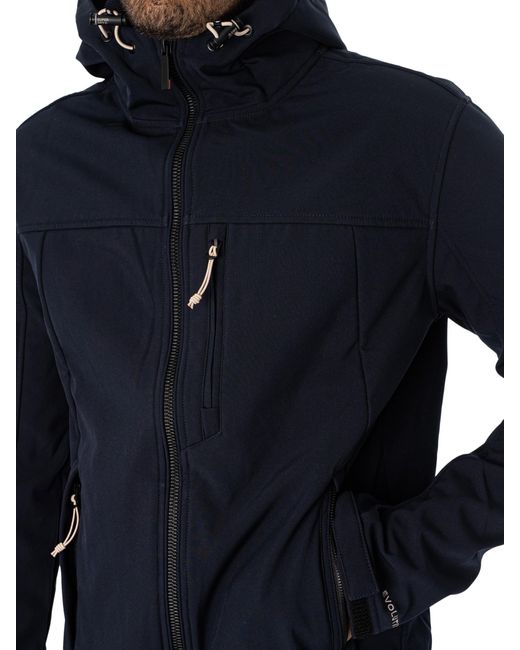 Superdry Blue Hooded Soft Shell Trekker Jacket for men