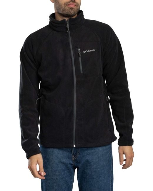 Columbia Black Fast Trek Zip Fleece for men