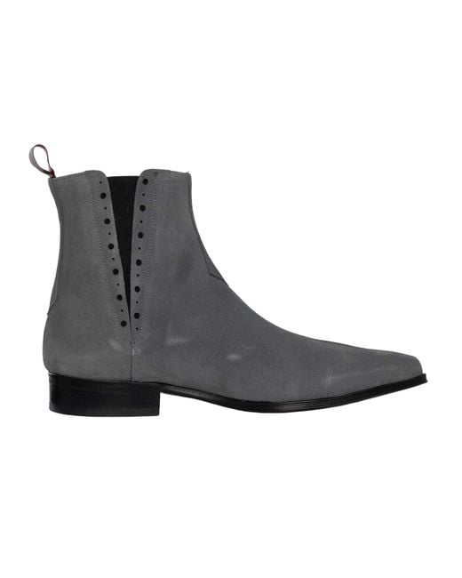 Jeffery West Gray Suede Chelsea Boots for men
